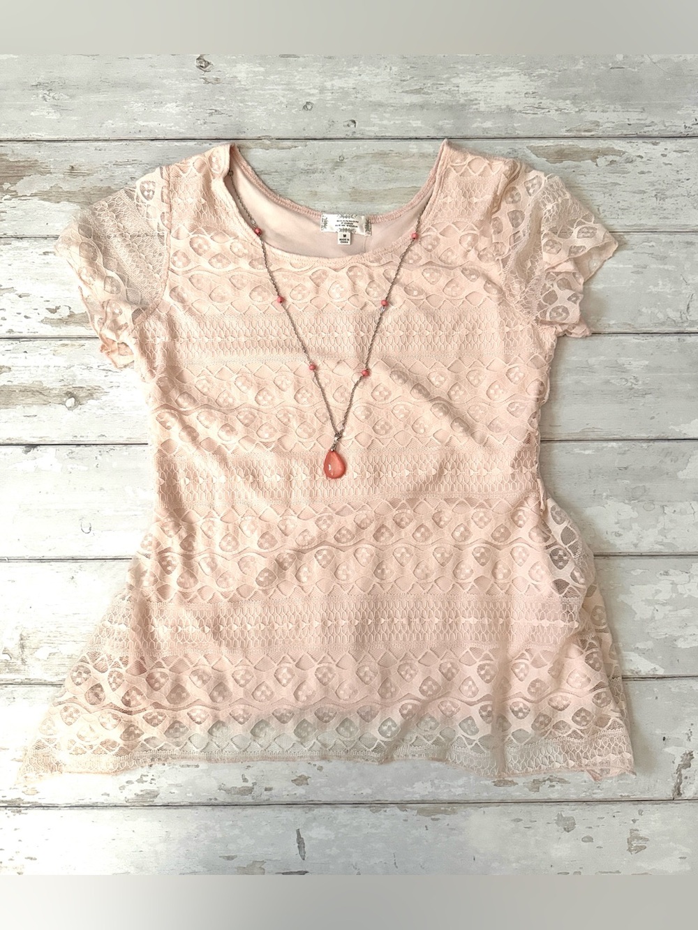Shannon Ford New York Women’s M Lace Pale Pink Shirt Blouse Size Medium NWT